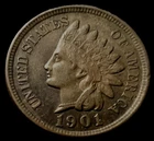 1901 INDIAN HEAD CENT AU! DIAMONDS! A beautiful coin!