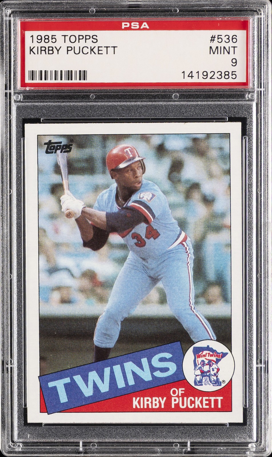 1985 TOPPS #536 KIRBY PUCKETT ROOKIE RC PSA 9
