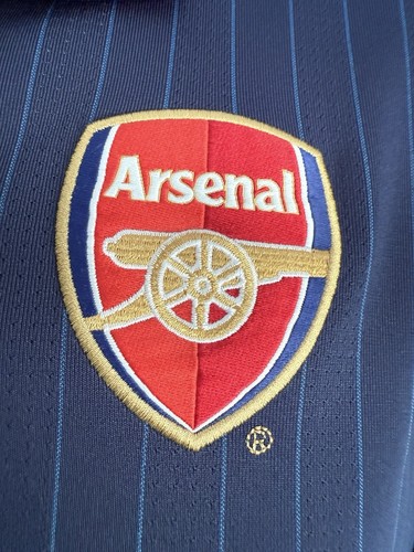 Arsenal FC Nike 2009 2010 Fußball blau Nadelstreifen Auswärtstrikot Oberteil RAR Größe Large - Bild 3 von 19