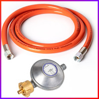 Gasdruckregler 50 Mbar Mit Gasschlauch 1,5M Und SchraubanschlüSsen 1/4 Zoll