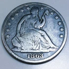 1863 Seated Liberty Half Dollar Beautiful Coin Rare Date