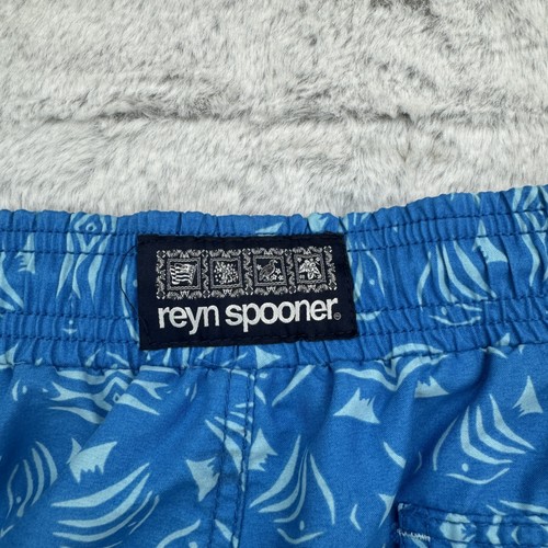 Reyn Spooner Swim Trunks Mens Medium Fish Print Board Shorts Lined Drawstring - Picture 7 of 8