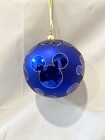 Hallmark Disney Mickey Mouse Glass Ornament Blue With Gold Glitter Vintage — photo 2