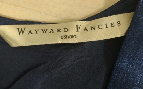 Eshakti Wayward Fancies blau besticktes Midikleid ohne Größenetikett *siehe Fotos - Bild 3 von 15