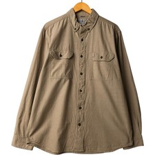 Used Carhartt Relaxed Fit Long Sleeve Button-Down Work Shirt Men's Size L