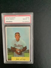 1954 Bowman #159 John Lindell Psa 8 Philadelphia Phillie Rarity Pop 29