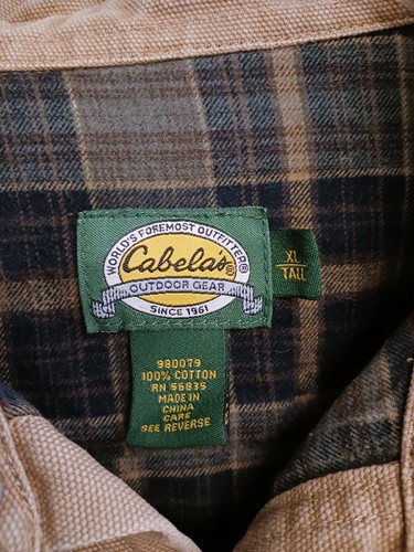 Giacca foderata in flanella tela Cabelas uomo XL cappotto alto fienile campo lavoro - Foto 7 di 7