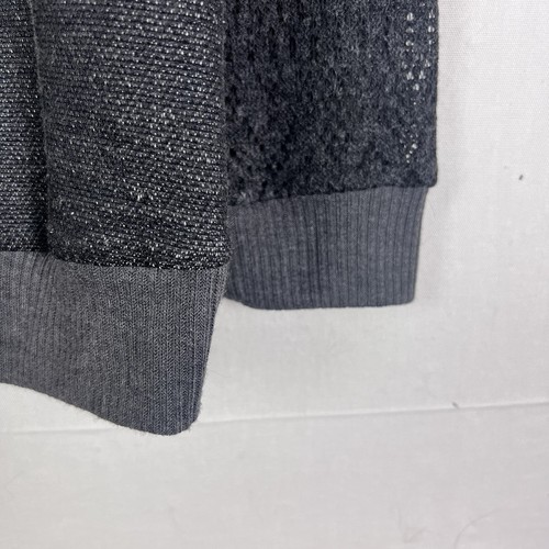 NWT NEW Miss Me Women's Top Lace Shoulder Sweater Large Black Gray Silver - 第 11/16 張圖片
