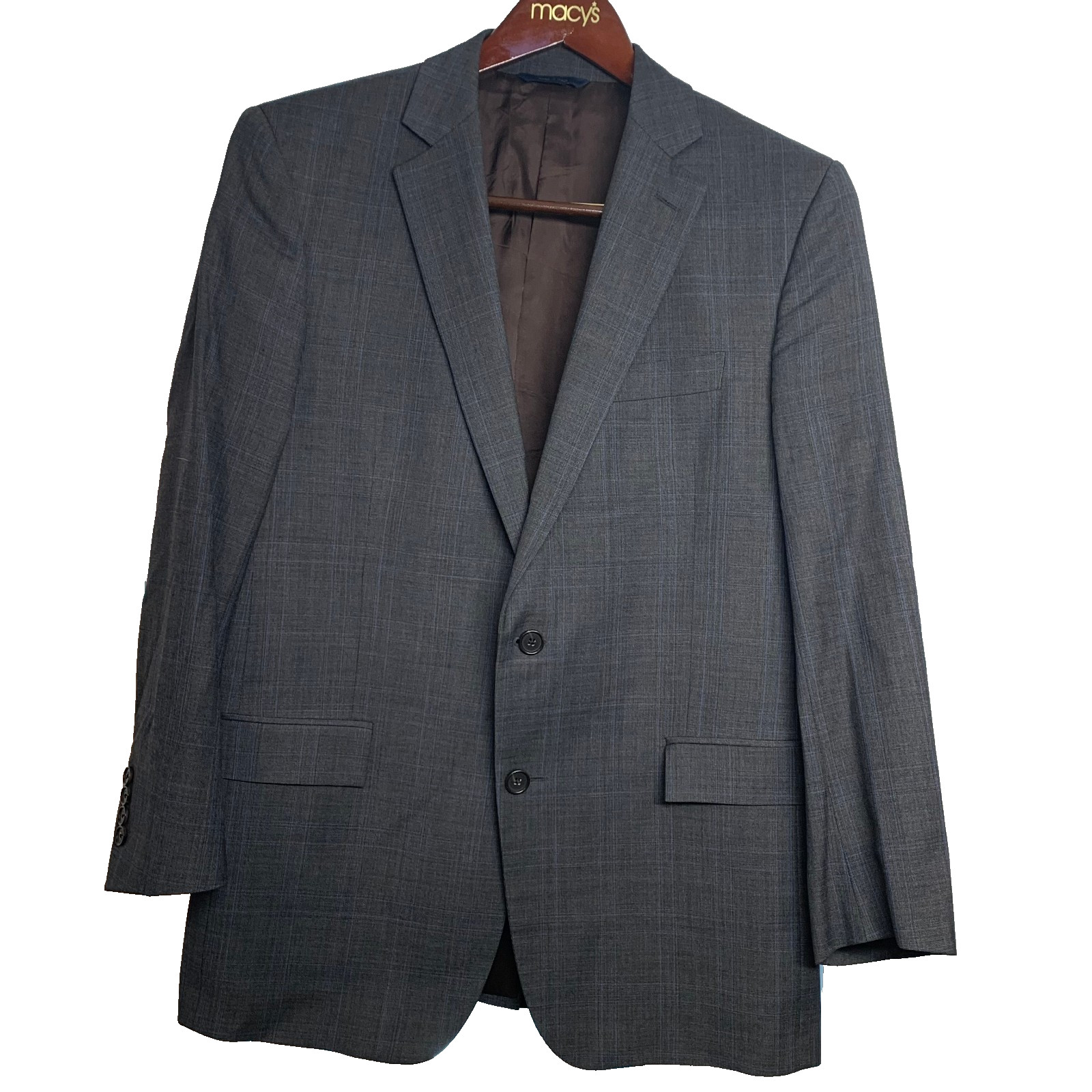 Brooks Brothers 1818 Regent Reda Blazer Mens 40R Blue Plaid Wool Silk 2 Button thumbnail 2