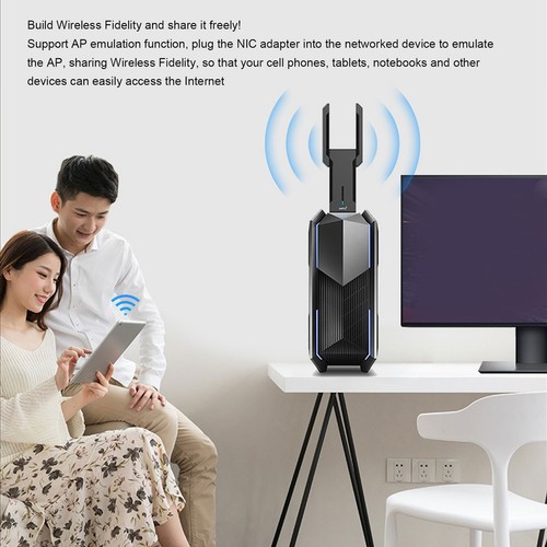 USB Wireless Network Card Adapter 5374Mbps Gigabit Network Card 2.4G 5.8G 6GH CB - Afbeelding 19 van 24
