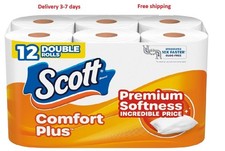 Scott ComfortPlus Toilet Paper, 12 Double Rolls,231 Sheets per Roll, Septic Safe