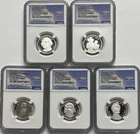 2026 NGC PF70 FDOI 5 Coin Proof Silver Quarter Set Dual Date First Day Issue 250