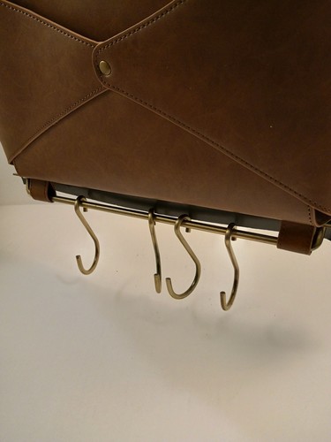 Threshold Mail Pouch With Hooks Entryway Faux Leather - Picture 5 of 11