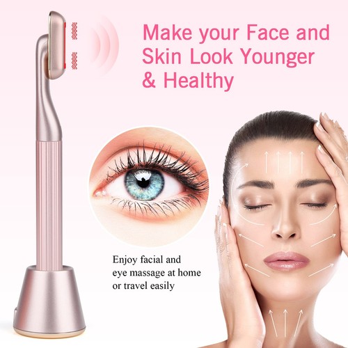 Varita facial 4 en 1, terapia de luz roja para rostro y cuello, herramientas faciales - rosa - Imagen 4 de 6