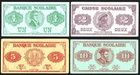 Canada | Quebec 1920 School Money 4 values Bank Note/Monnaie Banque scolaire