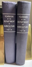 2 U.S. Dept. of Agriculture Yearbooks 1914-1915 Illustrated HC Water Plans Hogs