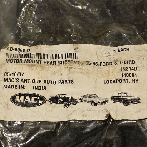 55-56 Ford & T-Bird Rear Motor Mount 1N314D 140064 Factory Sealed NOS - Foto 3 di 3