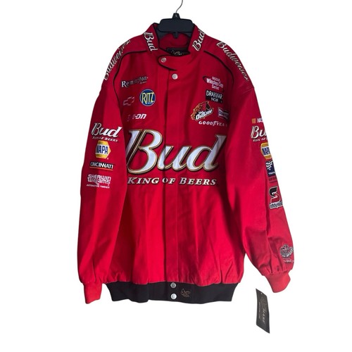 Giacca vintage NASCAR Chase Authentics Dale Earnhardt Jr Bud King Of Beers XL NUOVA CON ETICHETTE - Foto 1 di 9
