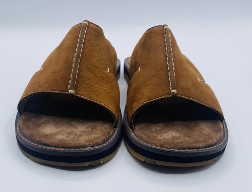 Ocean Pacific Tahiti Brown Leather Men s Open Toe Slip On Sandals Size 9 - Picture 3 of 9