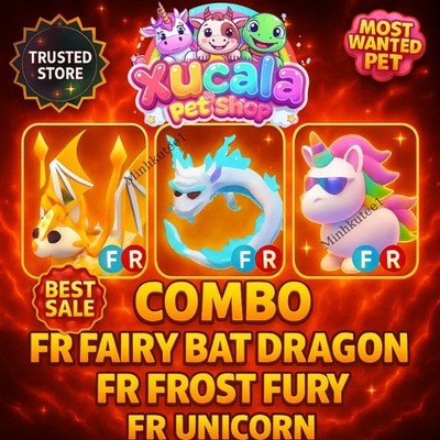   FR Fairy Bat Dragon + FR Frost Fury+ FR Unicorn Adopt Pet Combo/Trusted Store