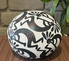 Mata Ortiz Pottery Luis Guillen Ledezma Kokopelli Sgraffito Folk Art Clay Mexico