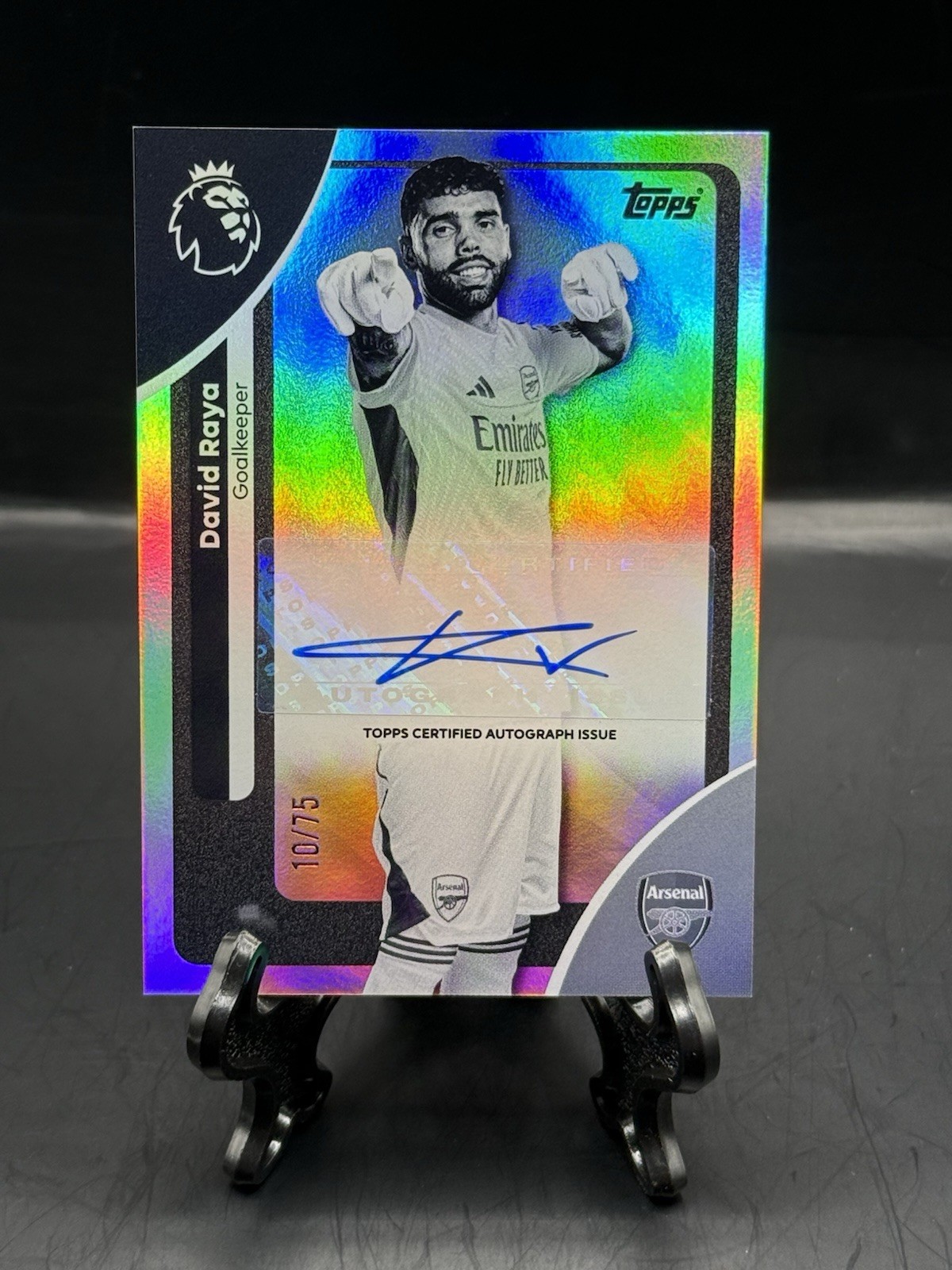 2025-26 Topps Premier League David Raya Black And White Auto /75! Arsenal