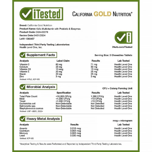 Chewable Multivitamins with Probiotics, Enzymes, Vitamin A and Vitamin C for - Picture 6 of 6