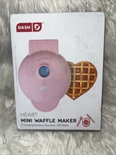 Mini Waffle Maker Heart - 4” Waffle Mold, Nonstick Waffle Iron Quick Heat DASH