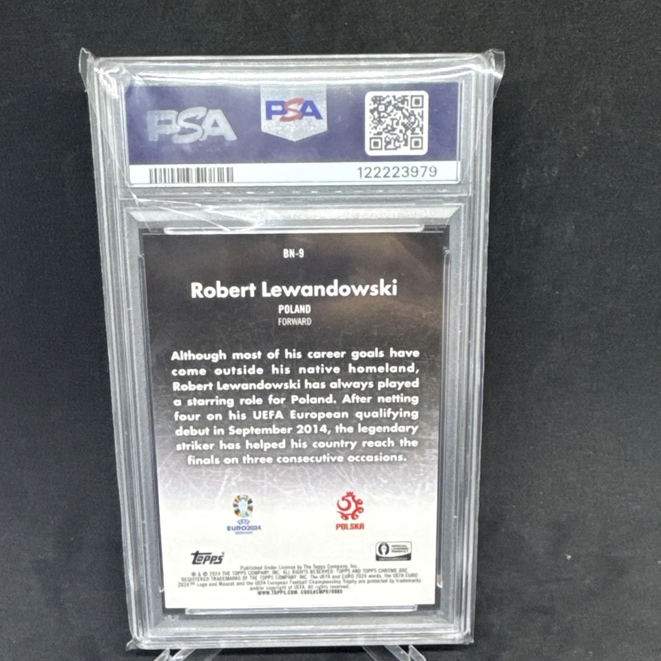 Topps Chrome Robert Lewandowski Berlin At Night Case Hit UEFA EURO Poland PSA 10 - Image 2 of 2