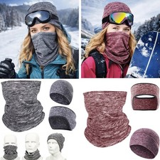 3pcs Winter Hat Set Beanie Neck Gaiter Headband Thermal Warm Unisex