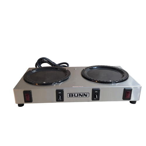 BUNN BUNWX2 Two Station Coffee Pot Warmer Plate Stainless Steel 14" x 7" Tested