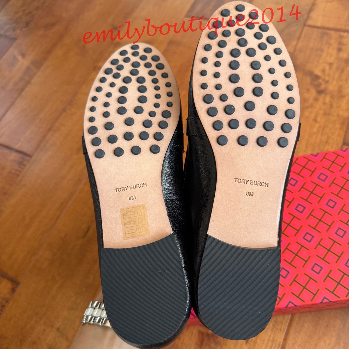 NIB Tory Burch Size 9 Georgia Loafer Leather Flat Shoe Perfect
