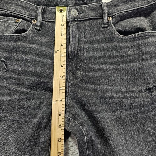 Pantalones de mezclilla American Eagle ajustados AirFlex 360 para hombre talla 34x34 negros desgastados nuevos con etiquetas - Imagen 13 de 14