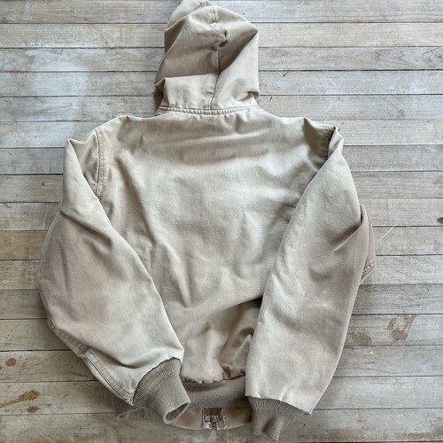 Giacca vintage Carhartt 1989 foderata con cappuccio piccola sbiadita abbigliamento da lavoro invecchiato vintage - Foto 7 di 7