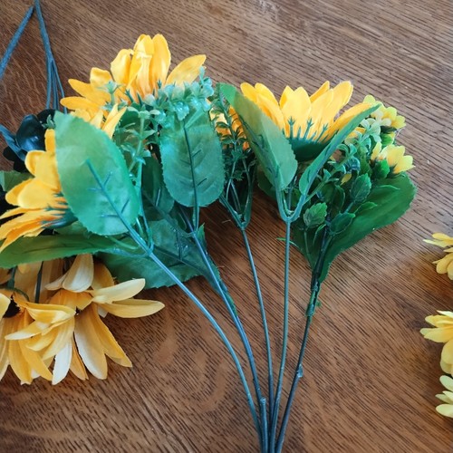Lot Sunflower Susan Mix Artificial Silk Stem Faux Flowers Bouquet DIY Craft - Picture 24 of 24