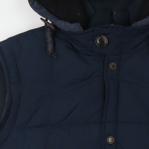 Next Men's Blue Hooded Puffer Waistcoat Size L - Picture 9 of 12