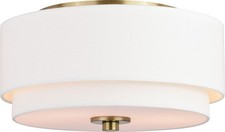 Vaxcel Lighting C0278 Burnaby 2 Light 13"W Flush Mount Drum - Brass