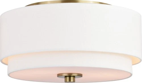 Vaxcel Lighting C0278 Burnaby 2 Light 13"W Flush Mount Drum - Brass - Picture 1 of 12