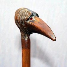 Wooden walking stick hand carved animal wooden walking cane