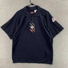Bulwark FR Shirt Mens XL Blue Polo Fire Flame Resistant Work Safety Welder Weld