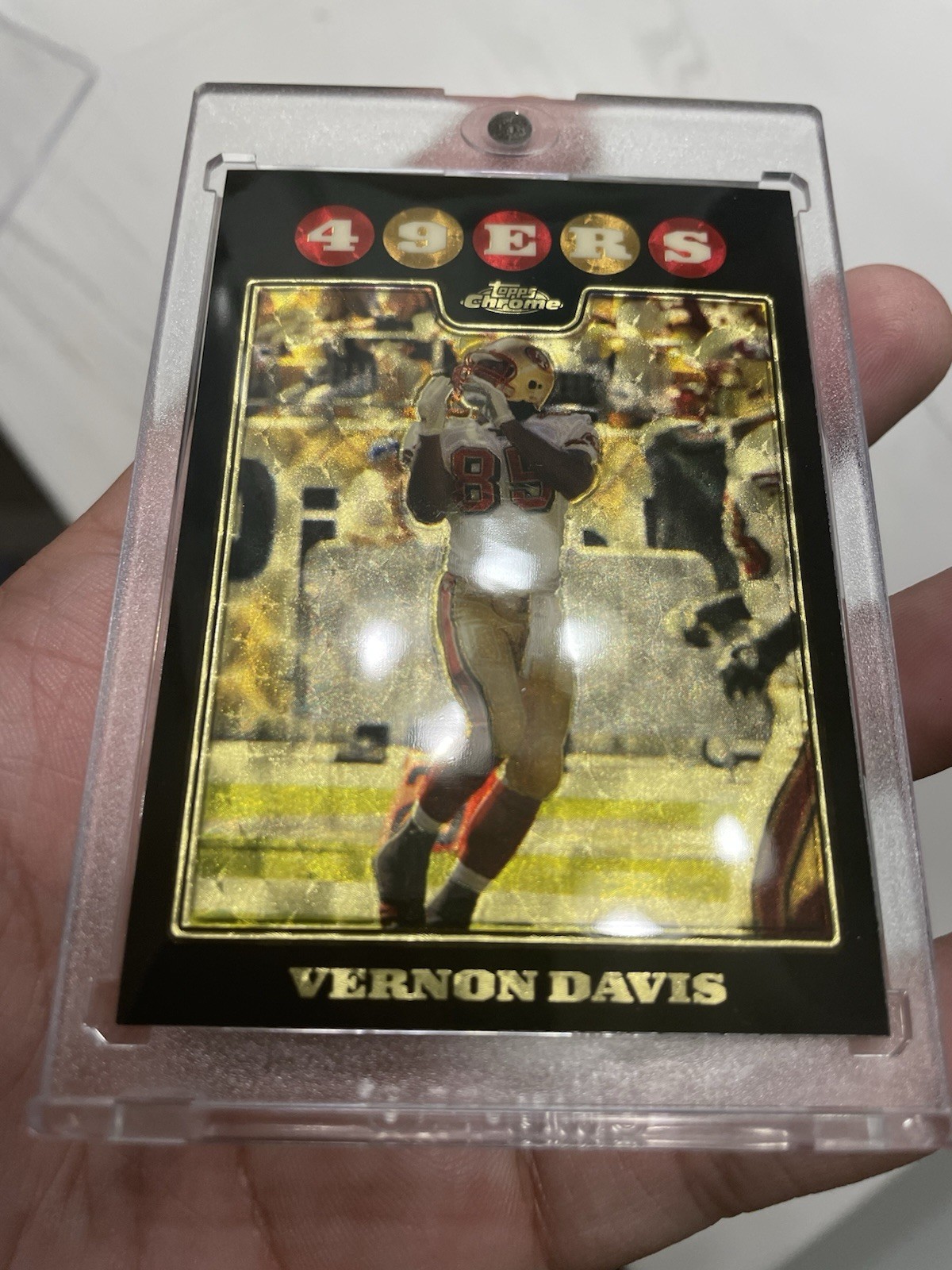 Vernon Davis 1/1 2008 Topps Chrome 49ers Superfractor Card SP TC103 Refractor view 5