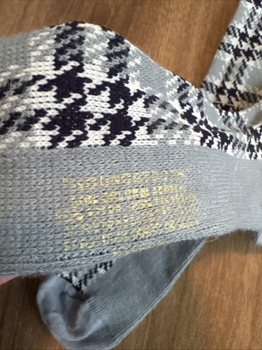 8 paia di calze vintage nuove vecchie stock grigie a quadri Argyle tinta unita - Foto 3 di 14
