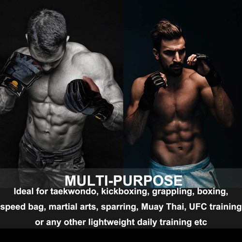 MMA Gloves, Half-Finger Boxing Fight Gloves MMA Mitts with Adjustable Wrist B... - Picture 5 of 7