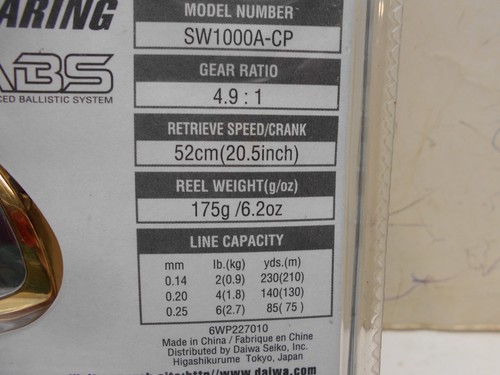 new daiwa sweep fire 1000A spinning reel - Picture 3 of 4