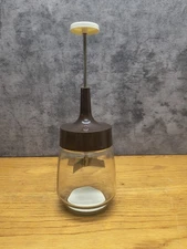 Vintage GEMCO Food Nut Chopper Blue Lid Glass Jar Stainless Steel Blade USA Work