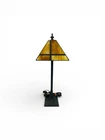 VINTAGE TIFFANY STYLE STAINED GLASS MISSION STYLE TABLE LAMP TESTED WORKS
