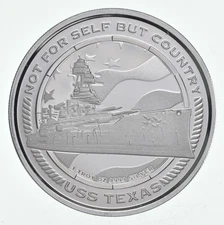 2023 Samoa 2 Tala Silver USS Texas 1 Troy Oz Silver