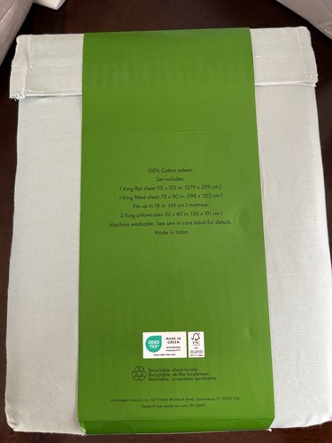 New Kate Spade King Sheet Set 100% Cotton Sateen Light Teal Green - 第 4/5 張圖片