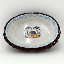 Vintage Teamson 1995 Country Home Farmhouse Baking Dish Stoneware & Basket