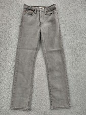 Levis Wedgie Straight Jeans Womens 25 Gray High Rise Straight Denim Button Fly